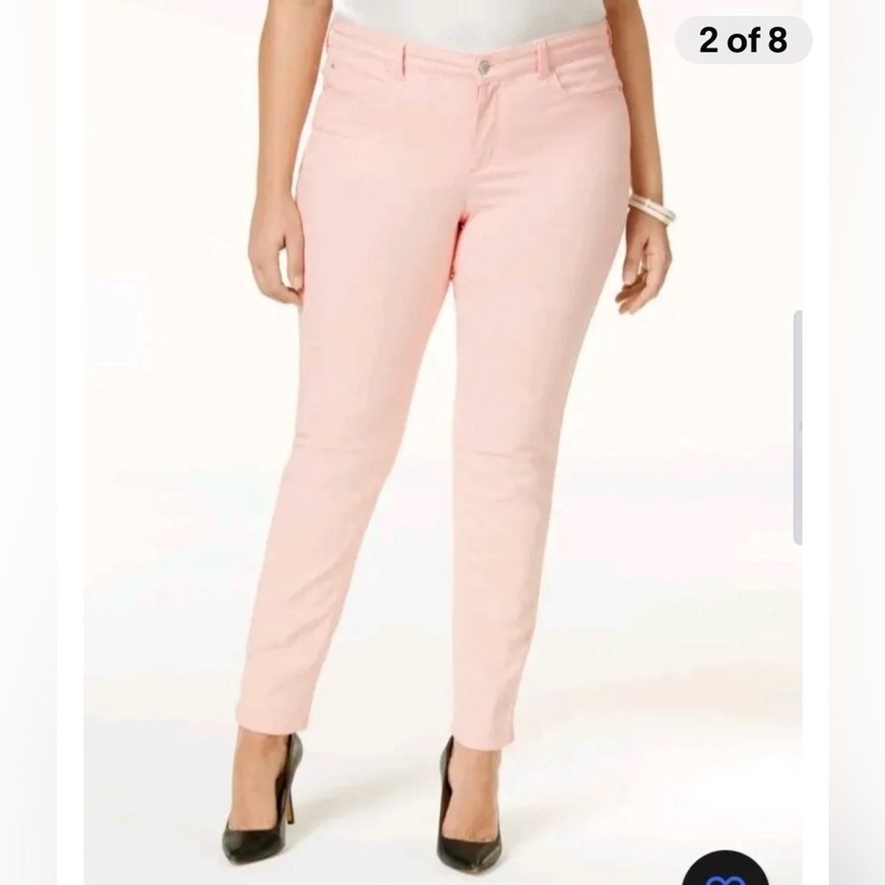 Charter Club Women’s Bristol Skinny Ankle Light Pink Jeans Tummy Slimming Size 4